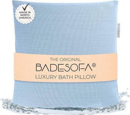 BADESOFA® Luxury Bath Pillow M - Thick & Comfortable Tub Pillow for Bathtub - Washable & Quick-Drying Back Bath Pillow - Non-Slip Bath Pillows - Luxury Spa Cushion in Blue