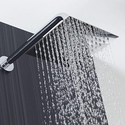 Voolan Rain Shower Head - High Flow Large Rainfall Shower Heads Made of Stainless Steel - Waterfall Bathroom Square Showerhead - Ceiling or Wall Mount (12" Brushed Nickel)