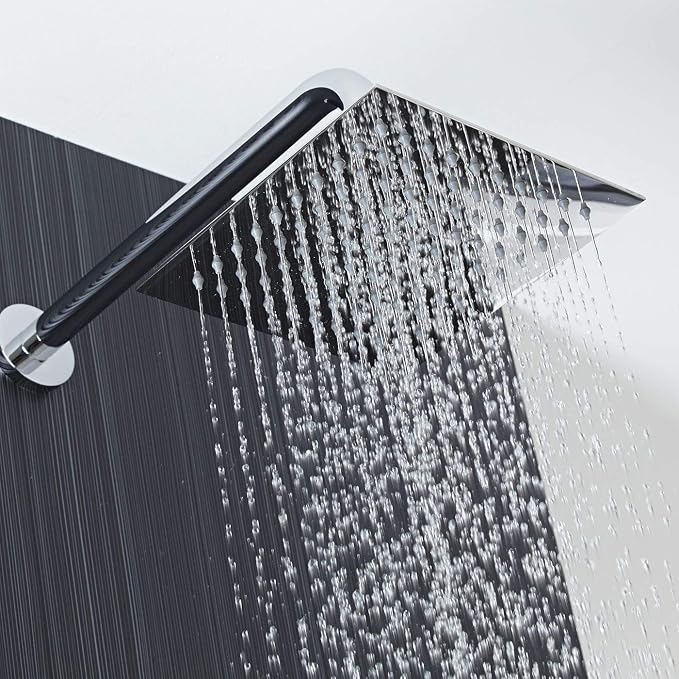 Voolan Rain Shower head, High Pressure Shower Head Made of 304 Stainless Steel, Relaxed Shower Experience Even at Low Water Flow and Pressure (8" Chrome)