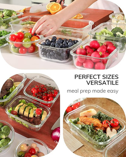 2-Pack Glass Food Storage Containers with Tempered Lids (21.3oz/2.7cup) - Airtight Snap Lock, Microwave & Oven Safe (-4℉~ 950°F), Freezer to Baking Dish, BPA-Free, Gift Box (Pink)