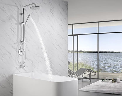 sumerain Retrofit Rain Shower Heads System with 9 Inch Shower Head 2.5GPM, Chrome Finish