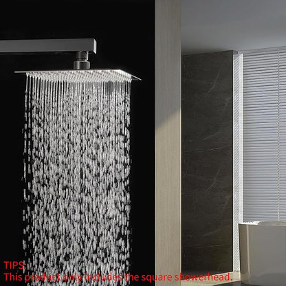 BESy 16 Inch Rain Shower Head, 16" Square Rainfall & High Pressure Stainless Steel Bath Showerhead, 1/16" Ultra Thin, Waterfall Full Body Coverage with Silicone Nozzle, Oil Rubbed Bronze Finish