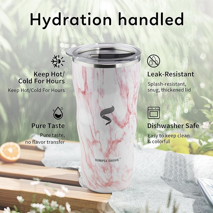 20Oz Insulated Tumbler With Straw And Lid,Stainless Steel Straws for Tumbler,Double Wall Vacuum Travel Mug,Spill Proof Tumble, Travel Cup for Iced Coffee, Jelly Pink