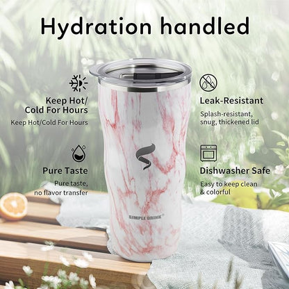 20Oz Insulated Tumbler With Straw And Lid,Stainless Steel Straws for Tumbler,Double Wall Vacuum Travel Mug,Spill Proof Tumble, Travel Cup for Iced Coffee, Jelly Pink