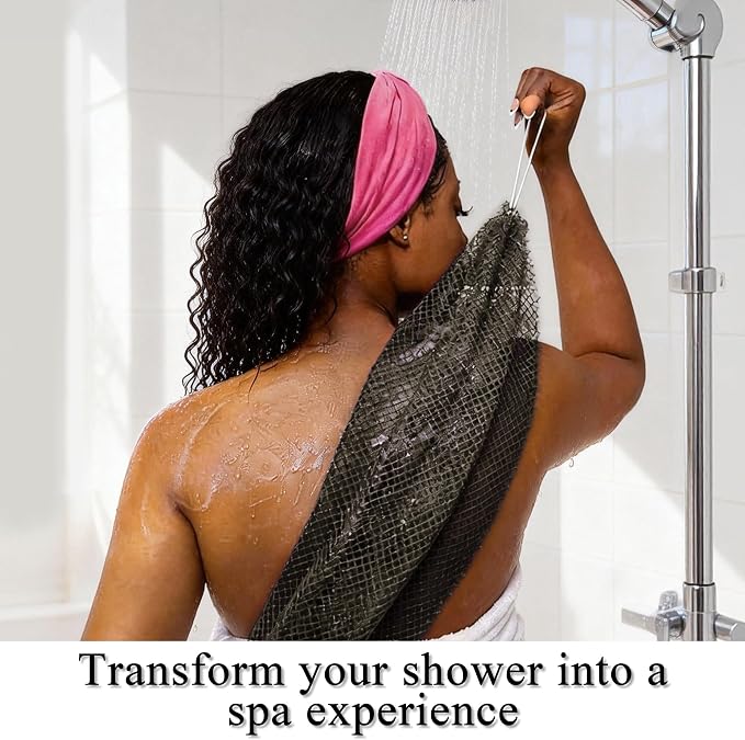 SubSahara Authentic African Net Sponge - 5 Pack Exfoliating Bath & Shower Loofah Sponge for Body & Face, Gentle Scrubber for All Skin Types, Travel, Durable