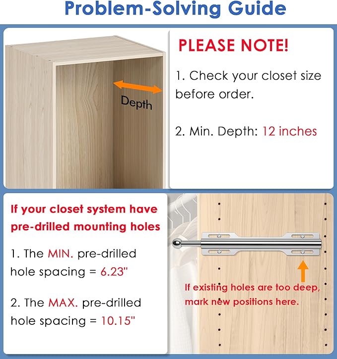 12" Valet Rod for Closet Pull Out (1 Pack, Chrome)