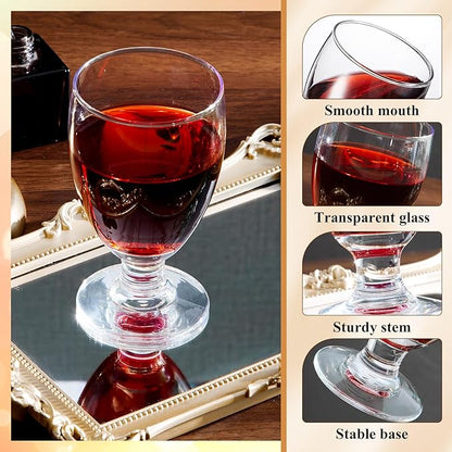 Patelai Set of 18 Clear Glasses 10.5 oz Water Goblet Glass Stemmed Water Glasses for Juice Wine Beer Tea Milk Cold Beverages Drinks Dishwasher Safe