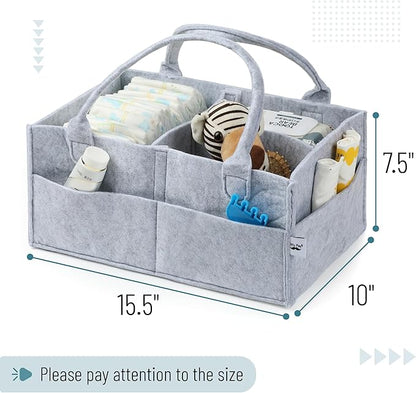 Mr. Pen- Baby Diaper Caddy Organizer, Gray, Large, Nursery Storage Bin and Car Organizer for Diapers and Baby Wipes