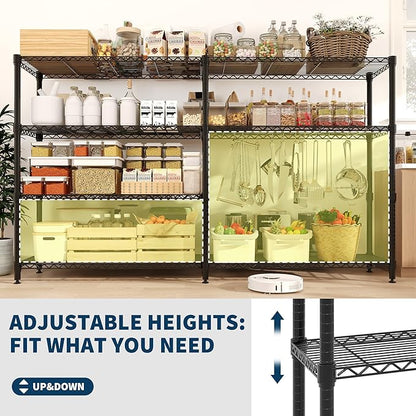 GAOMON 59" W Storage Shelves Metal Shelving Unit, 1060 LBS Heavy Duty Wire Shelving 4-Tier L-Shaped Storage Rack with Adjustable Shelf for Pantry Kitchen Corner Bedroom