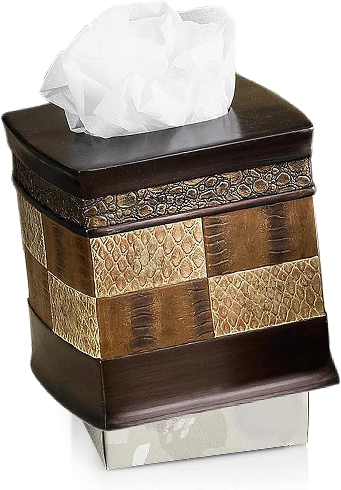 Resin Tissue Box Cover for Modern Home Decor - Minimalist Square Tissue Box Holder for Guest Room, Bedroom, Bathroom, Tabletop & Office - Durable and Aesthetic Tissue Holder, Zambia