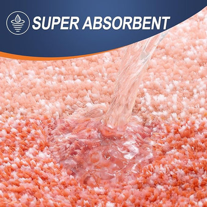 OLANLY Large Bathroom Rugs Mat 45x27, Extra Soft Absorbent Microfiber Bath Rugs, Rubber Backing, Quick Dry, Machine Washable Bath Mats for Bathroom Floor, Tub and Shower, Home Decor Accessories, Coral