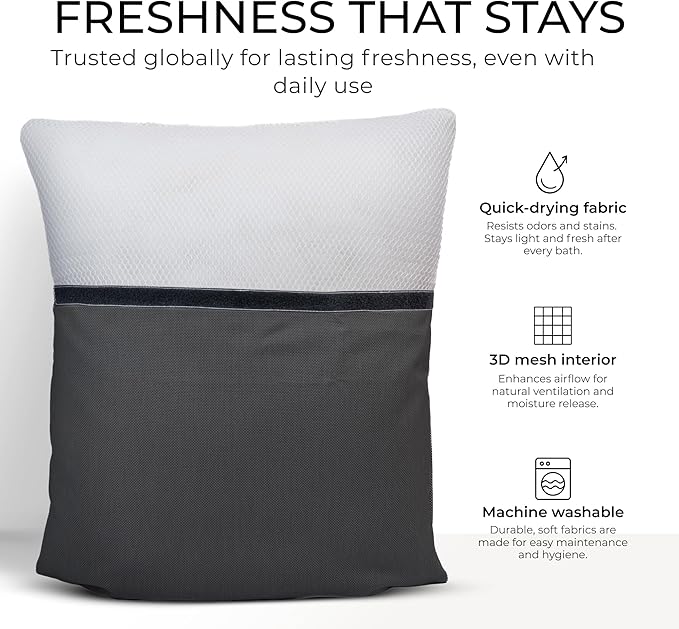 Luxury Bath Pillow for Tub - Thick and Comfortable Bathtub Pillow Support for Head and Neck and Back - Washable Quick-Drying Bath Pillows - Bath Cushion for Home Spa - Fits Any Bathtub - Dark Gray