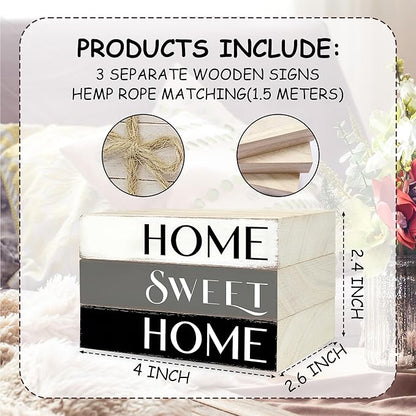 Mini Decorative Books For Home Decor, Small Wood Book Stack For Table Decor, Home Decor Book For Living Room Mantel, Farmhouse Stacked Books Decorative（L41）