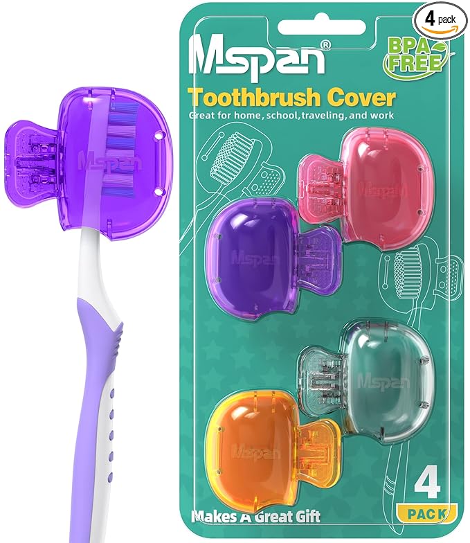 Mspan Electric Toothbrush Head Cover: Sonic Toothbrush Cap Travel Protector Plastic Brush Pod Protection Clip Case Value Pack
