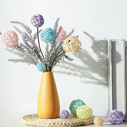 Patelai 36 Pcs Wicker Rattan Balls Decorative Balls for Vase Centerpiece Bowls Orbs Filler for Home Decor,4 Sizes