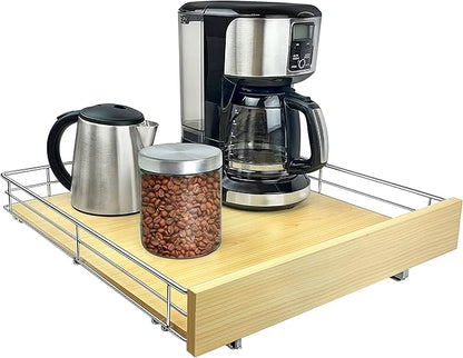 LYNK PROFESSIONAL® SELECT™ Slide Out Cabinet Organizer Pull Out Drawer, 20" x 21" Pull Out Cabinet Organizer – Pull Out Shelves for Kitchen Cabinets – Roll Out - Lifetime Ltd. Warranty, Wood Chrome