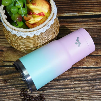 20 oz Tumbler with Handle and 2 Straw 2 Lid, Insulated Water Bottle Stainless Steel Vacuum Cup Reusable Travel Mug,Gum