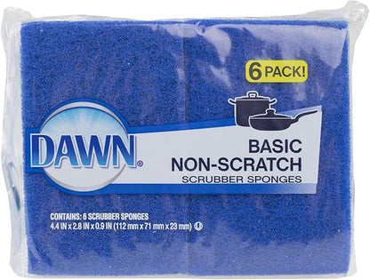 Dawn Scrubber Sponge Non Scratch, 6 Count, Blue (Pack of 1)