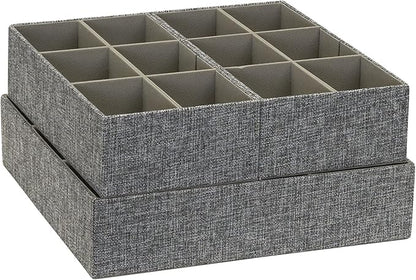 Household Essentials 3 Piece Drawer Organizers Starter Set, Customizable Inserts, Large Tray and 2 Small Trays, Graphite