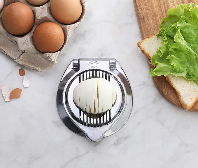 New Star Foodservice Commercial Grade Aluminum Egg Slicer, Mushroom Slicer with Stainless Steel Wire (Hand Wash Only)