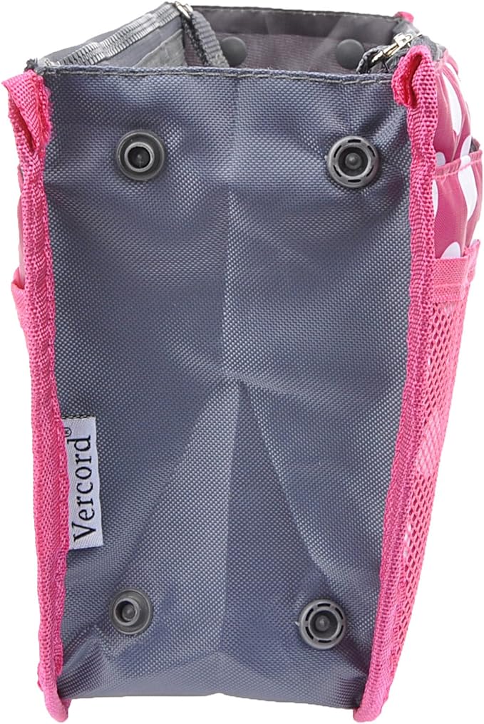 Vercord Purse Organizer Insert for Handbags Bag Organizers Inside Tote Pocketbook Women Nurse Nylon 13 Pockets Rose Dot Medium