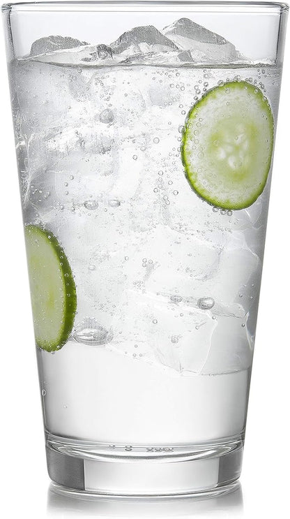 Libbey Preston Tumbler and Rocks Glass Cups Set, All Purpose Everyday Drinking Glasses Set of 16, Glassware Drinking Glasses for Birthdays, Dinners