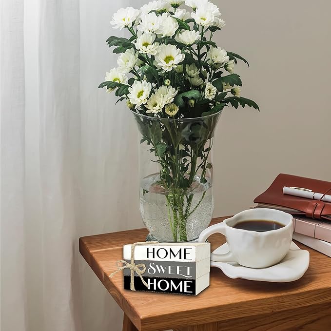Mini Decorative Books For Home Decor, Small Wood Book Stack For Table Decor, Home Decor Book For Living Room Mantel, Farmhouse Stacked Books Decorative（L41）