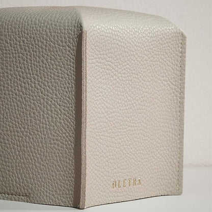 OLETHA Square Tissue Box Cover - Aesthetic Desk Decor for Room, Home & Office - Tissues Cube Boxes Holder - Light Taupe, Set of 2