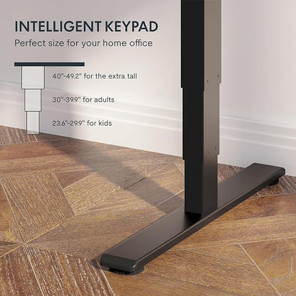 FLEXISPOT E6 3-Stage Dual Motor 60 x 24 Electric Standing Desk Sit Stand Up Desk, Holds 220 lbs, Adjustable Height w/Memory Presets, One-Piece Mahogany Desktop & Black Frame, Ships in 2 Boxes