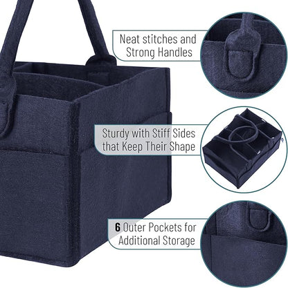 Mr. Pen- Baby Diaper Caddy Organizer, Navy Blue, Nursery Storage Bin and Car Organizer for Diapers and Baby Wipes