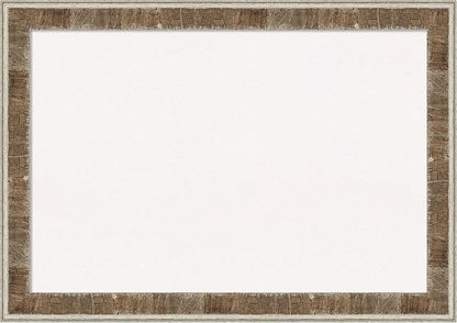 Amanti Art White Cork Board for Wall, 29x41 Vision Board with Brown Wood Frame, Large Corkboard Office Decor for Home Organization, Rustic Farmhouse Corkboard Pinboard to display items for home