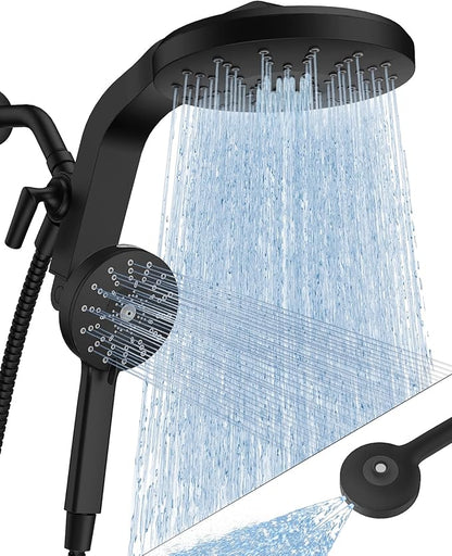 High Pressure Rain Showerhead Combo, 2026 Magnetic Shower Head Set with Detachable 8-Mode Handheld Shower Spray, Adjustable Angle Dual Showerhead System with Built-in Magnetic Docking and Power Jets