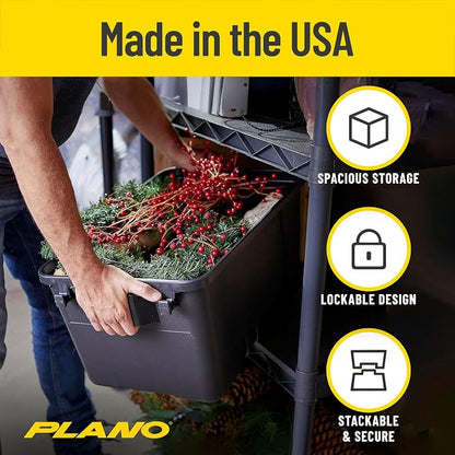 Plano 5 Pack Small Sportsman's Trunk for Outdoor Gear and Tools with Integrated Easy-Glide Wheels for Smooth Transport, Black
