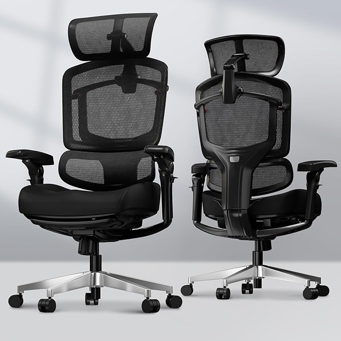 FLEXISPOT ErgoX-PRO Ergonomic Office Chair with Footrest Black – Cloudtech Cushion, 5D Lumbar, 7D Armrests, 4D Headrest, 551LBS Capacity – Office, Gaming, Home