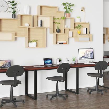 EMMA + OLIVER Industrial Modern Desk-47"L Commercial Grade Home Office Desk-Mahogany/Black