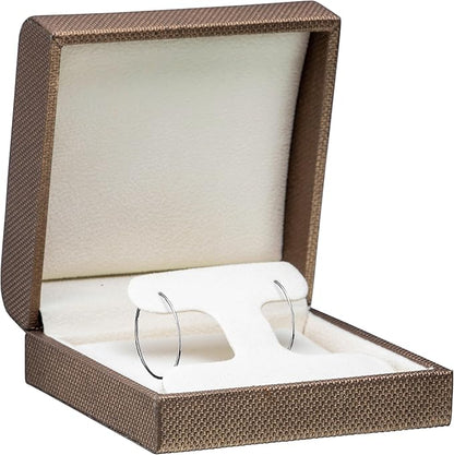 Luxury Weave Textured Large T-Style Earring Gift Box for Women & Girls – Jewelry Box Ideal for Hoops, Hanging Earrings – Earring Case with Soft Suede Interior and Matching Outer Box