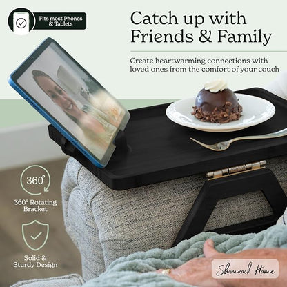 Shamrock Home Trayble Couch Arm Table - Walnut