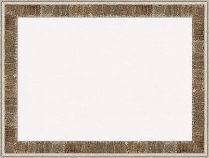 Amanti Art White Cork Board for Wall, 25x33 Vision Board with Brown Wood Frame, Medium Corkboard Office Decor for Home Organization, Rustic Farmhouse Corkboard Pinboard to display items for home