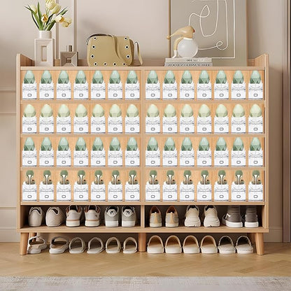 Clear Shoe Slot Organizer, 36 Pack Adjustable Shoe Slots Organizer for Closet Clear Shoe Stackers Shoe Rack Holder Shoes Space Savers for a Pair of Shoes