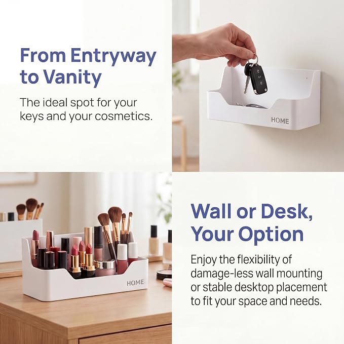 Wall Mounted Plastic Shelf, White, 1 Shelf, Ideal for Bedroom, Dorm, Office, RV - Easy to Install, Organizes Small Items