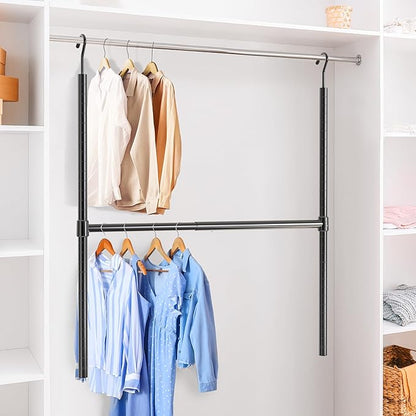 Simple Houseware Adjustable Closet Hanging Rod, Black