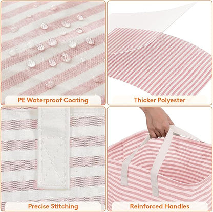 Lifewit 2 Pack Laundry Hamper Large Collapsible Laundry Baskets, Freestanding Waterproof Clothes Hamper with Easy Carry Handles in Laundry Room Bedroom Bathroom College Dorm, Grey&Pink, 2 x 80L