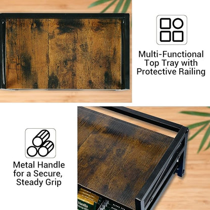 NANXITU Tea Holder Organizer,Wood Tea Box Organizer Storage Box,Tea Caddy for Tea Bags Organizer Drawer,with 8 Compartments Multi-Functional Tea Station Chest for Countertop
