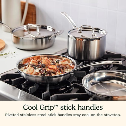 Cuisinart 15 Piece Cookware Set, MultiClad Pro Triple Ply, Silver, MCP-15N