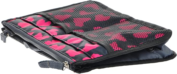 Vercord Purse Organizer Insert for Handbags Bag Organizers Inside Tote Pocketbook Women Nurse Nylon 13 Pockets Rose Heart Medium