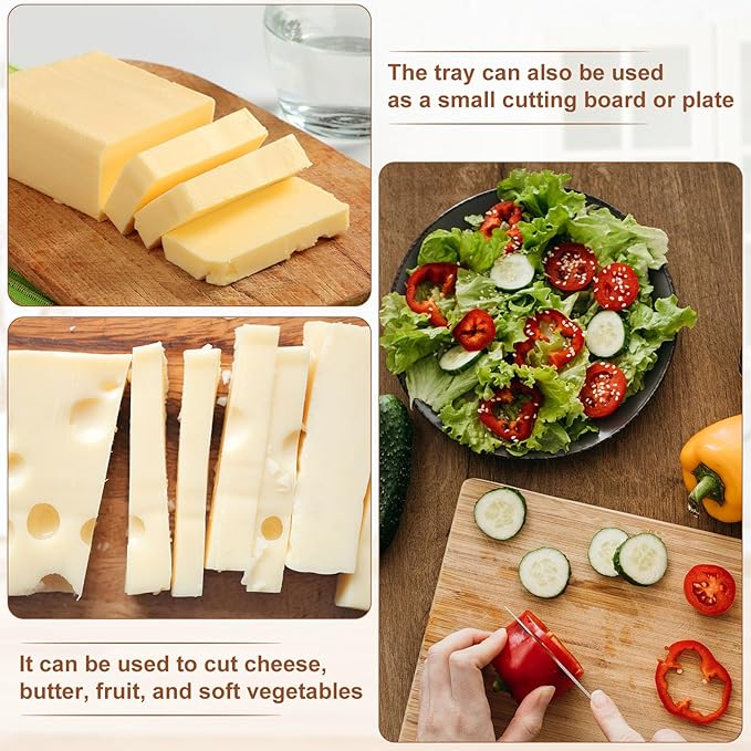 lasuroa Stainless Steel Cheese Cutter and Butter Slicer - Multifunctional Kitchen Food Tool for Block Cheeses and Butter
