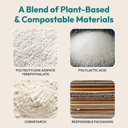 FEBU Gallon Compostable Food Storage Bags, 60 Count | Certified Home Compostable & Biodegradable | PFAS & BPA Free Zipper Bags | Leak-Proof & Resealable | 10.56” x 10.75”