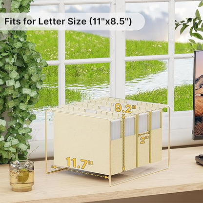 XINGIA Wheat Straw Plastic Hanging File Folders,2 Inch Expansion Letter Size Filing Cabinet Folders,Heavy Duty Expandable File Folder,12 Pack Extra Capacity Hanging Folders with Tab (Morandi Beige)