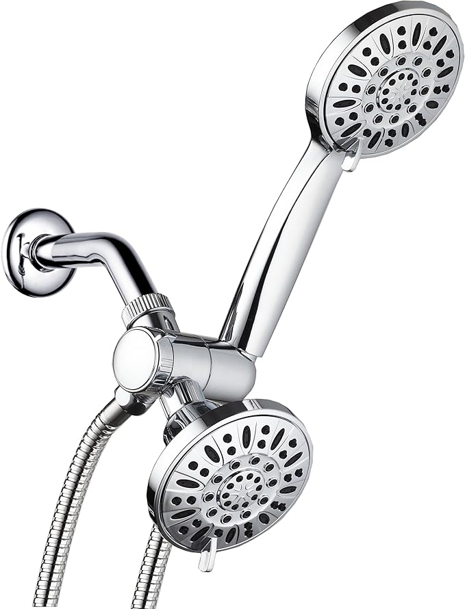 AquaDance Total Chrome Premium High Pressure 48-setting 3-Way Combo for The Best of Both Worlds – Enjoy Luxurious 6-setting Rain Shower Head and 6-Setting Hand Held Shower Separately or Together
