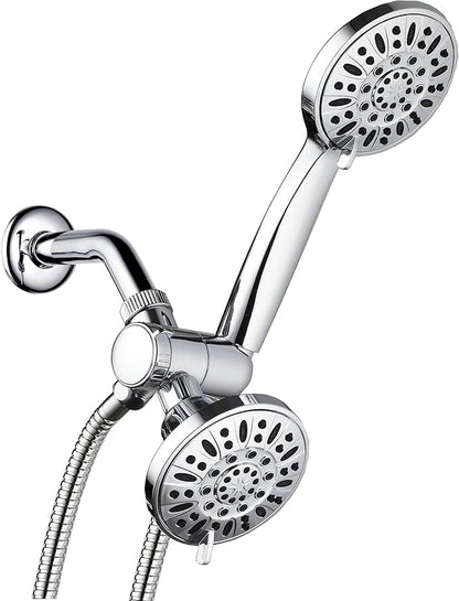 AquaDance Total Chrome Premium High Pressure 48-setting 3-Way Combo for The Best of Both Worlds – Enjoy Luxurious 6-setting Rain Shower Head and 6-Setting Hand Held Shower Separately or Together